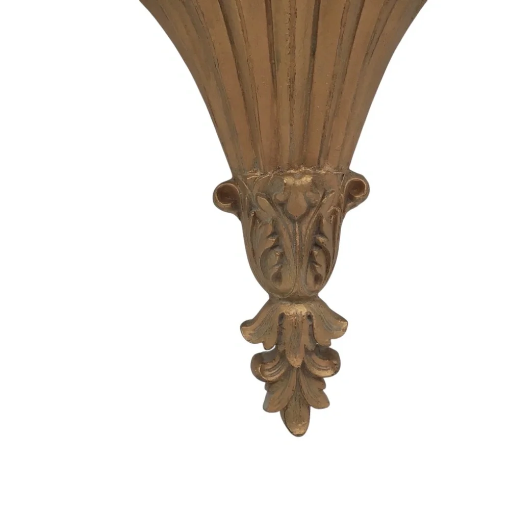 Vintage Ornate Wall Sconce: French Victorian Gold Shelf
